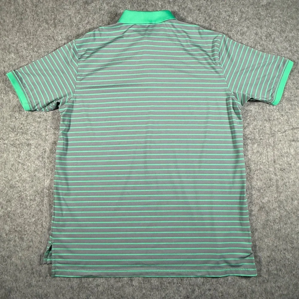 Peter Millar Summer Comfort Mens Polo‎ Shirt XL Gray Green Stripe Performance
